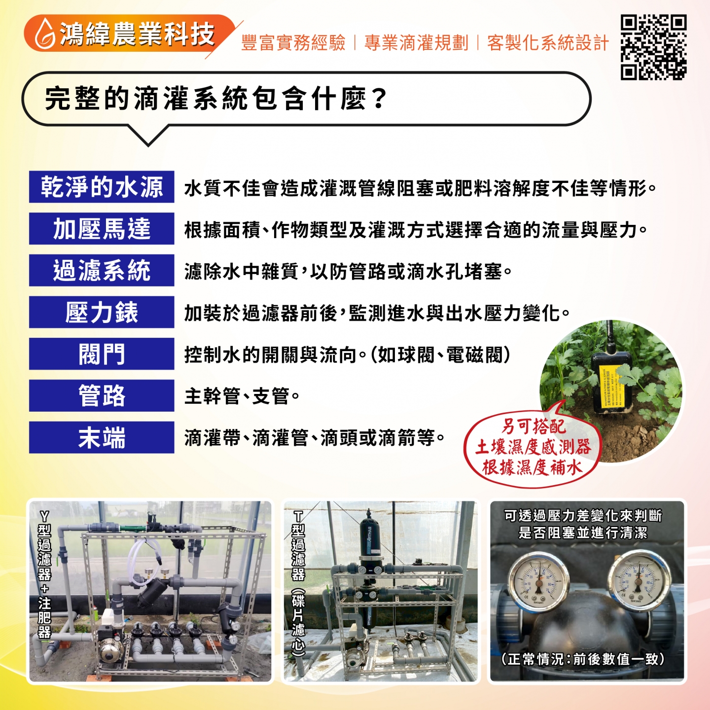 完整的滴灌系統包含什麼？